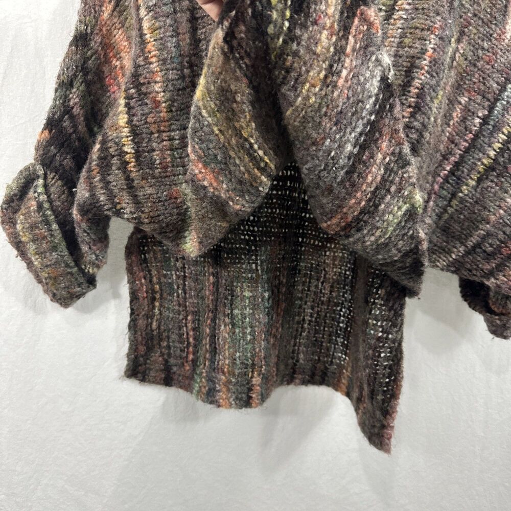 Berretti Made In Italy Wool Blend Asymmetric Lagenlook Multicolor Sweater Sz S/M - Picture 6 of 9